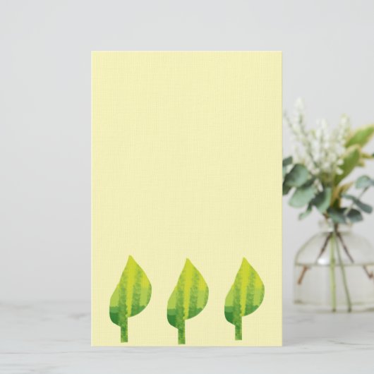 Groen eco-natuur bladerontwerp briefpapier (Staand voorkant)