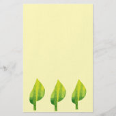 Groen eco-natuur bladerontwerp briefpapier (Voorkant)
