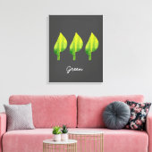 Groen eco-natuur bladerontwerp canvas afdruk (Insitu (Woonkamer))