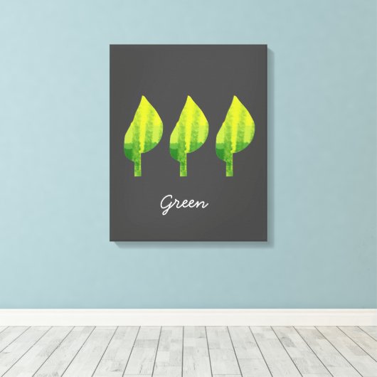 Groen eco-natuur bladerontwerp canvas afdruk (Insitu (Houten vloer))