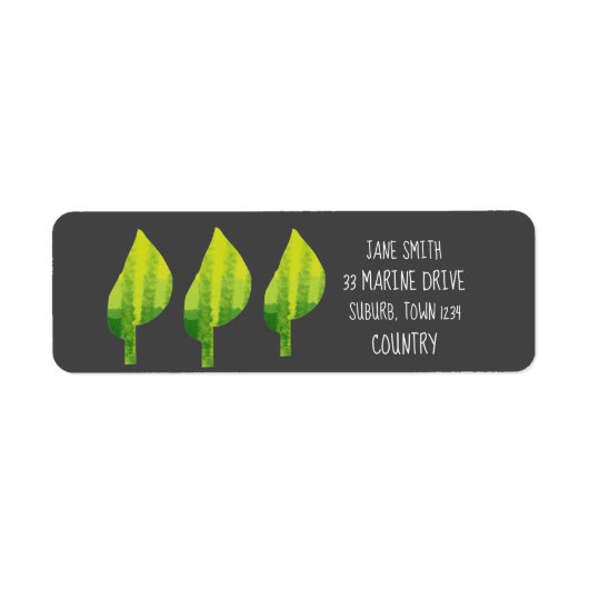 Groen eco-natuur bladerontwerp etiket (Voorkant)