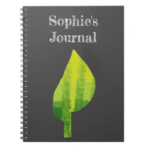 Groen eco-natuur bladerontwerp notitieboek