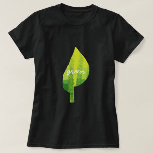 Groen eco-natuur bladerontwerp t-shirt
