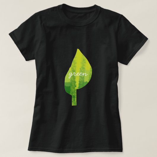 Groen eco-natuur bladerontwerp t-shirt (Design voorkant)