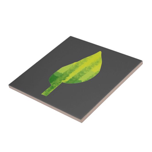 Groen eco-natuur bladerontwerp tegeltje (Zijkant)