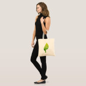 Groen eco-natuur bladerontwerp tote bag (Voorkant (model))