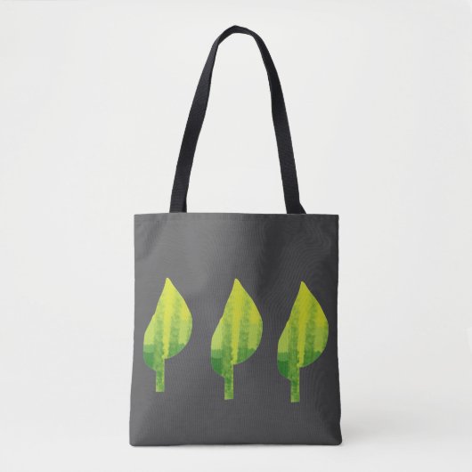 Groen eco-natuur bladerontwerp tote bag (Voorkant)