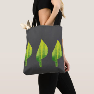 Groen eco-natuur bladerontwerp tote bag