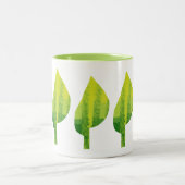 Groen eco-natuur bladerontwerp tweekleurige koffiemok (Center)