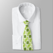 Groen ECO SQUARE-patroon Stropdas (Gebonden)