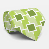 Groen ECO SQUARE-patroon Stropdas (Opgerold)
