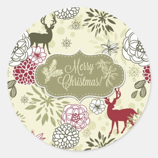  groen/edelherten vakantie Sticker (Voorkant)