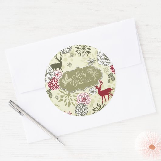  groen/edelherten vakantie Sticker (Envelop)