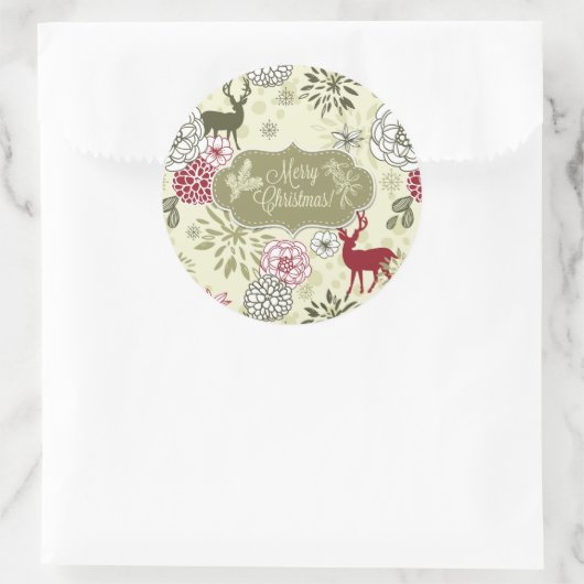  groen/edelherten vakantie Sticker (Tas)