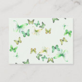 Groen Een beetje Butterfly Baby shower Luier Raffl Informatiekaartje (Achterkant)