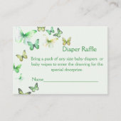 Groen Een beetje Butterfly Baby shower Luier Raffl Informatiekaartje (Voorkant)