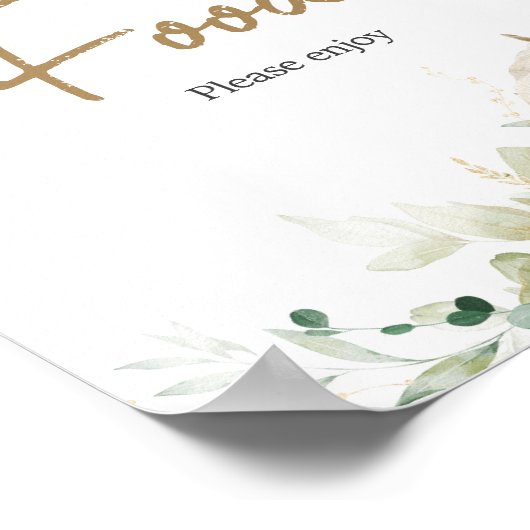 groen een beetje pompoen voedsel Baby shower Poster (Hoek)