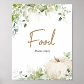 groen een beetje pompoen voedsel Baby shower Poster (Voorkant)