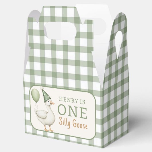 Groen Een Gekke Goose Balloon Verjaardagsgunstbox Bedankdoosjes (Geopend)