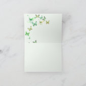 Groen Een kleine vlinder leeg van binnen Bedankkaart (Binnen)