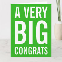 Groen een zeer grote felicitatiekaart