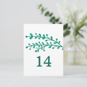 Groen eenvoudig afvultabelnummer briefkaart (Staand voorkant)