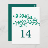 Groen eenvoudig afvultabelnummer briefkaart (Voorkant / Achterkant)