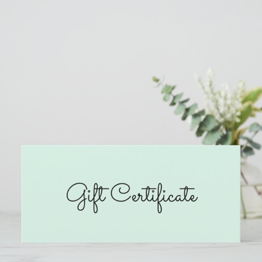 Groen eenvoudig bedrijfscadeaubon (Staand voorkant)