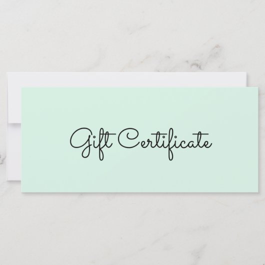 Groen eenvoudig bedrijfscadeaubon (Voorkant)