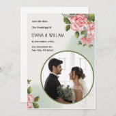 Groen Eenvoudig Bewaar de Datum  Kaart (Voorkant / Achterkant)