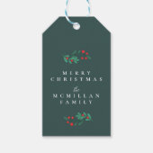 Groen Eenvoudig ClassicKerstmis Bloemen Gift Label Cadeaulabel (Voorkant)