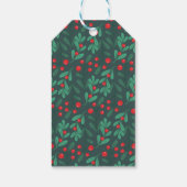 Groen Eenvoudig ClassicKerstmis Bloemen Gift Label Cadeaulabel (Achterkant)