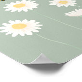 Groen Eenvoudig Daisy Bloom Baby shower Welkomstbo Poster (Hoek)