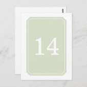 Groen eenvoudig elegant Briefkaart van het Aantal  (Voorkant / Achterkant)