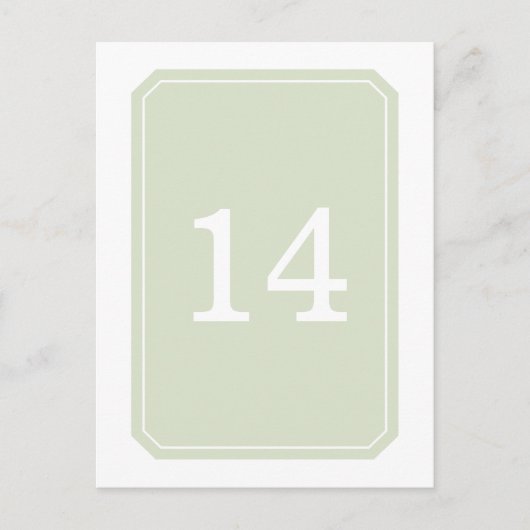 Groen eenvoudig elegant Briefkaart van het Aantal  (Voorkant)