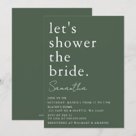 Groen eenvoudig elegant modern Vrijgezellenfeest Kaart