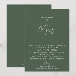 Groen eenvoudig elegant modern Vrijgezellenfeest Kaart