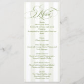 Groen Eenvoudig Elegant Script Bruiloft Menu (Voorkant)