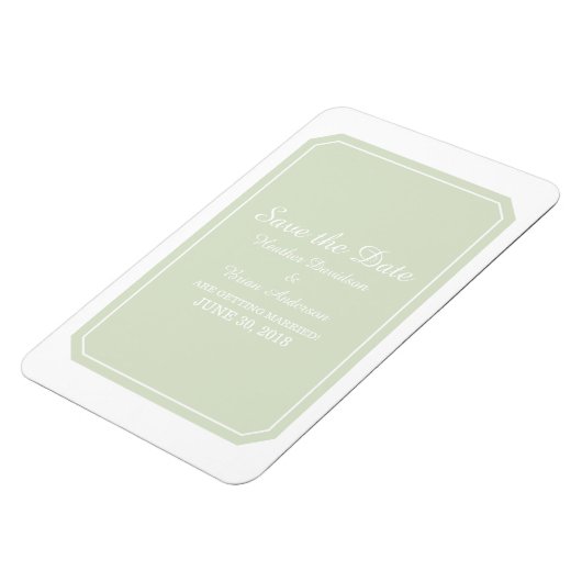 Groen eenvoudig Elegant sparen de Datum Magneet (Linkerzijde)