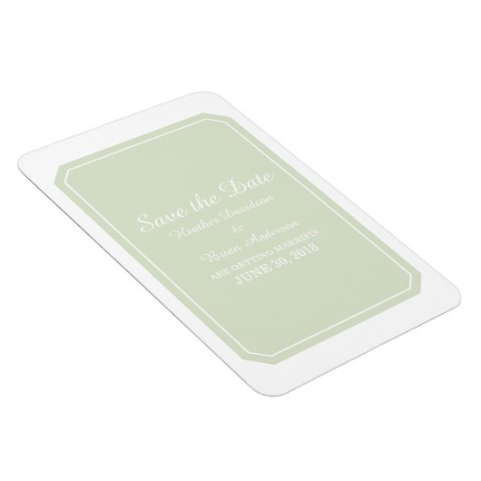Groen eenvoudig Elegant sparen de Datum Magneet (Rechterzijde)