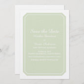 Groen eenvoudig Elegant sparen de Datum uitnodigen Kaart (Voorkant / Achterkant)