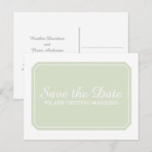 Groen eenvoudig Elegant sparen het Briefkaart van  (Voorkant / Achterkant)