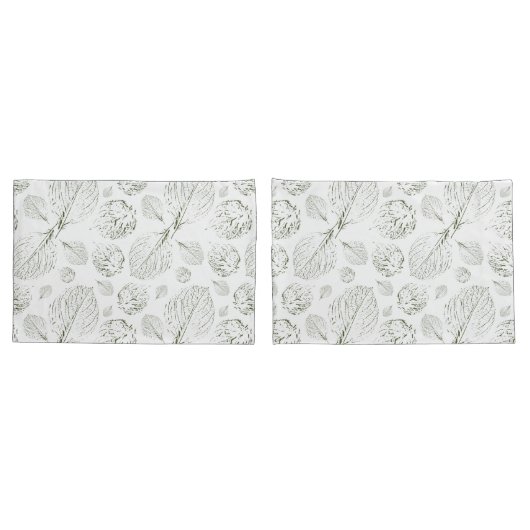 Groen Eenvoudig getextureerd blad patroon Modern Kussensloop (Achterkant-Set)