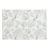 Groen Eenvoudig getextureerd blad patroon Modern Kussensloop (Achterkant-Rechts)