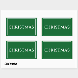 Groen Eenvoudig Kerstwoord Rechthoekige Sticker