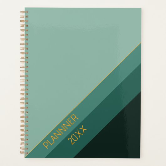 Groen  eenvoudig minimalistisch  planner (Voorkant)