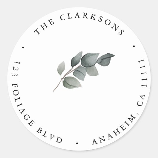 Groen Eenvoudig Rond Terugkeeradresetiket Ronde Sticker (Voorkant)