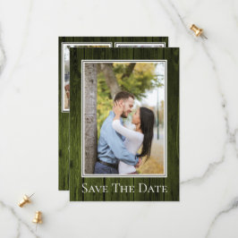 Groen Eenvoudig Rustiek Foto Save The Date
