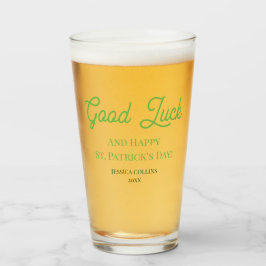 Groen Eenvoudig Succes Gelukkige St. Patrick's Day Glas