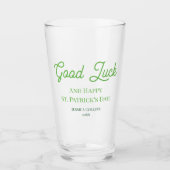 Groen Eenvoudig Succes Gelukkige St. Patrick's Day Glas (Voorkant)